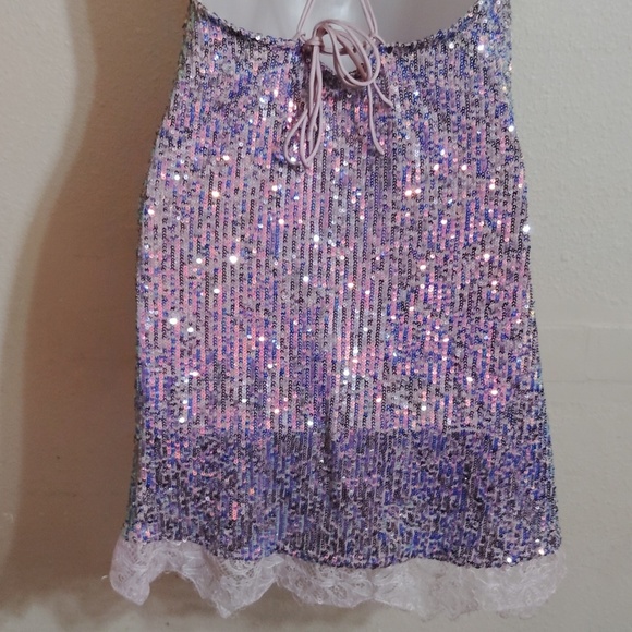 Free People Rise & Shine Sheer Lavender Mini Dress Size XS - Picture 7 of 8